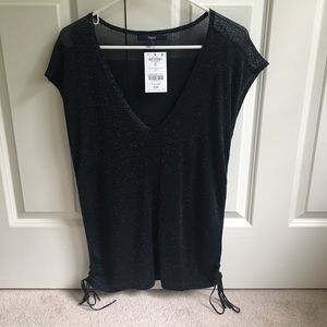 *NWT* Next Direct metallic black knitted top US 8